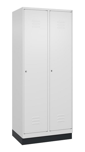 C+P Umkleidespind Classic PLUS, Sockel, 2 Abteile, 1950x800x500mm, 9016/9016, Zylinderschlösser, 080020-22 S10029