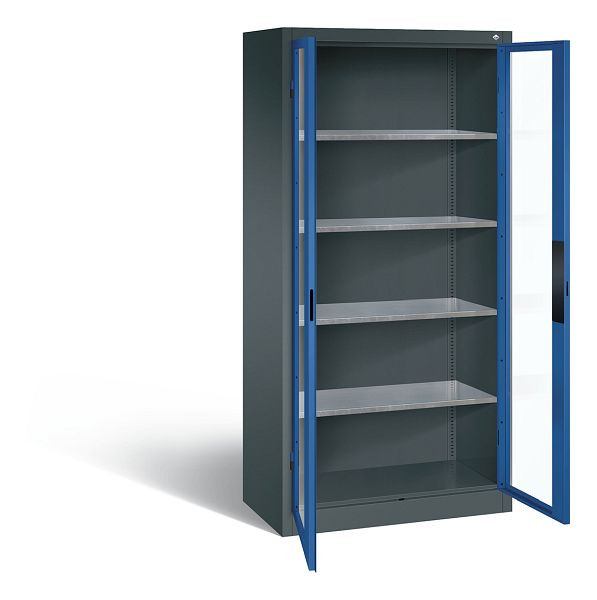 C+P Werkzeugschrank Acurado, H1950xB930xT500mm, Farbe: Anthrazitgrau / Enzianblau, Muldengriff, 8921-0552 S10010