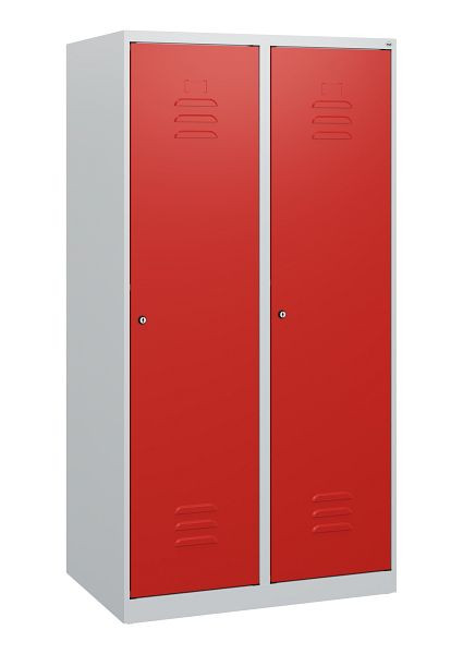 C+P Umkleidespind Classic PLUS, 2 Abteile, 1530x800x500mm, 7035/3020, Zylinderschlösser, 0800005-22 S10007