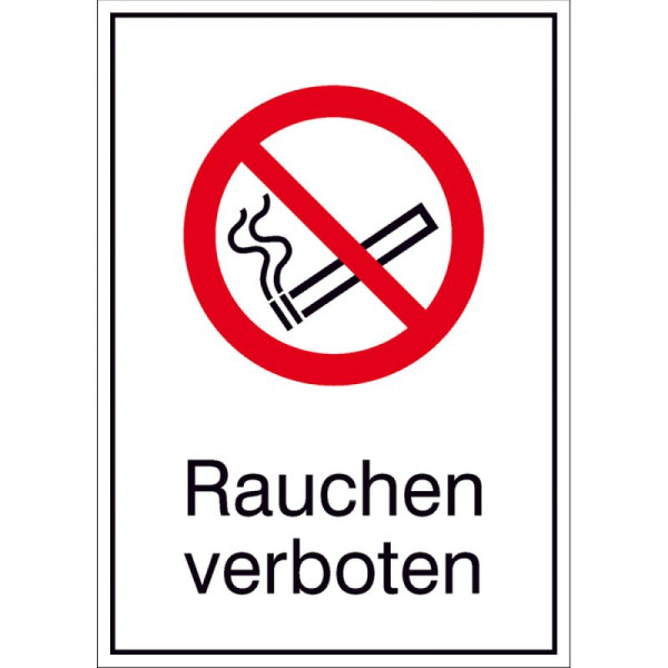 Stein HGS Kombischild, Rauchen verboten, 131x185mm/Folie,selbstklebend, 21.a6031
