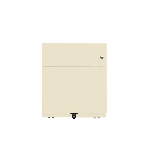 Bisley Rollcontainer Note™, 2 Schubladen, Tiefe 565 mm, Griffleiste, 669 hellelfenbein, NWA59M7SF669