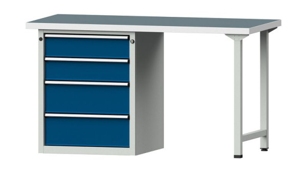 ANKE Werkbänke Kombiwerkbank, Modell 816 V, 1500 x 700 x 840 mm, RAL 7035/5010, UBP 40 mm, 415.008
