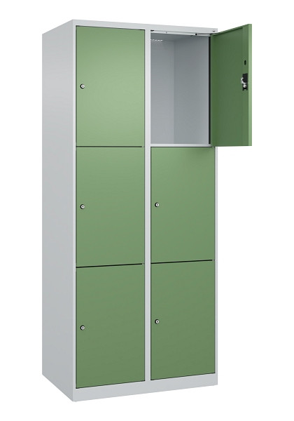 C+P Schließfachschrank Evolo PLUS, 6 Fächer, 1850x800x500mm, 7035/6011, 049000-223 S10010