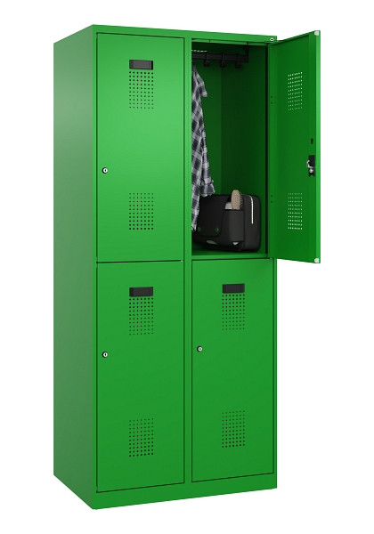 C+P Doppelstöckiger Spind Evolo PLUS, 4 Fächer, 1850x800x500mm, 6037/6037, Zylinderschloss, 049300-22 S10053