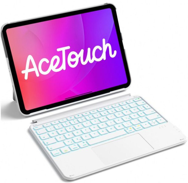 inateck Abnehmbare Tastatur für iPad 11/10 Gen A16 2025 11", iPad Air 11", iPad Air 5/4, iPad Pro 11 4/3/2/1, QWERTZ, AceTouch, weiß, KB04122-RGB_white