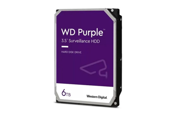 Western Digital Festplatte, 3,5", SATA 6Gb/s, 6TB, 256MB Cache, 24x7, für Videoüberwachung optimiert, WD64PURZ