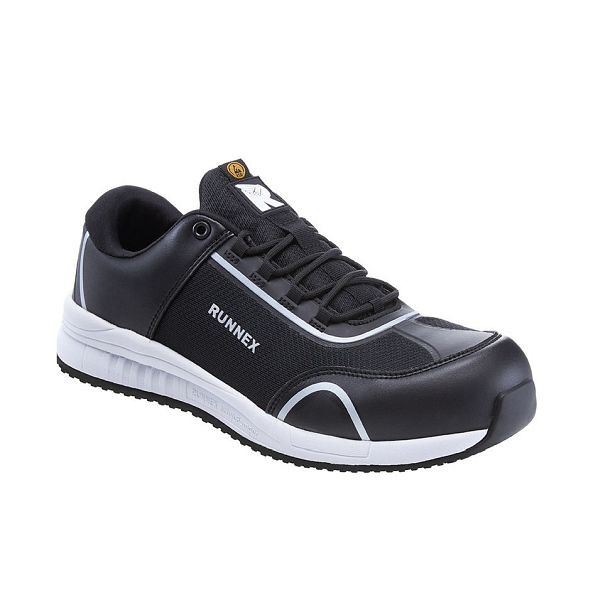 RUNNEX S1PS-ESD-Sicherheitshalbschuhe SportStar, schwarz/weiß, Größe: 48, VE: 1 Paar, 5113-48