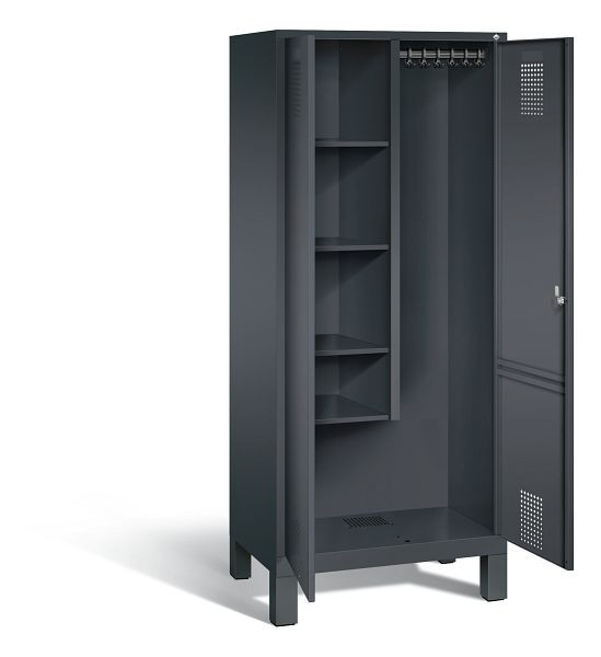 C+P Putzmittel-Spind Evolo, H1850xB810xT500mm, Farbe: Schwarzgrau, 48110-02 S10061