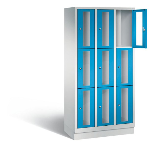 C+P Schließfachschrank Classic, H1800xB900xT500mm, Farbe: Lichtgrau / Lichtblau, 8020A303 S10002