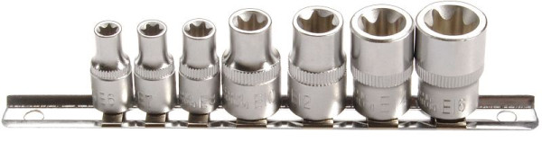 SW-Stahl Steckschlüsseleinsätze, E-Profil, E6-E16, 7-teilig, 04430L