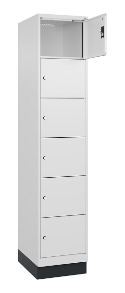 C+P Schließfachschrank Evolo PLUS, mit Sockel, 6 Fächer, 1950x400x500mm, 9016/90, 049020-126 S10020