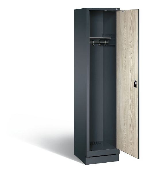 C+P Garderobenschrank Evolo, H1800xB420xT500mm, Farbe: Anthrazitgrau / Dekor Sen-Esche, 48020-12 S10444