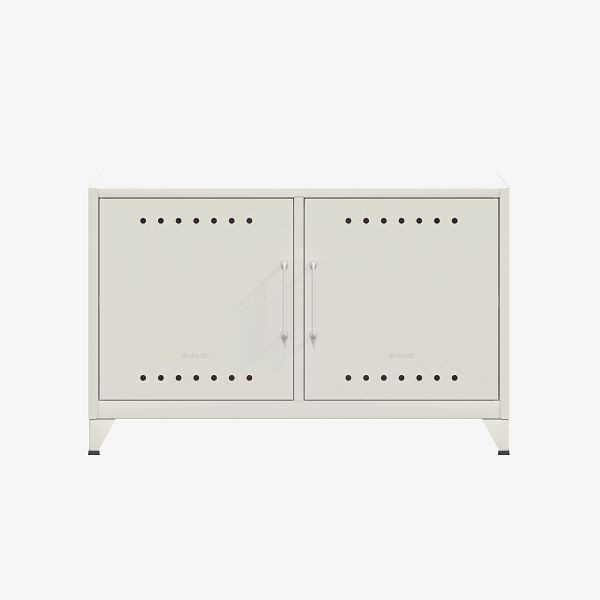 Bisley Fern Cabby Sideboard, mit festem Fachboden, Kabeldurchlass in der Rückwand und Klett-Kabelhalter, verkehrsweiß (696), FERCAB696