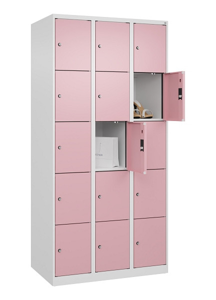 C+P Schließfachschrank Evolo PLUS, 15 Fächer, 1850x900x500mm, 9016/3015, 049000-305 S10018
