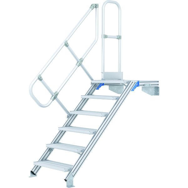 ZARGES LM-Treppe mit Plattform 60° 5 Stufen, 800 mm breit, Höhe 1,25 m, 40155384