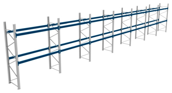 BITO Palettenregal P2 3505x1100x19900 Komplettregal, 2E, 800 RAL5010 U, 56431