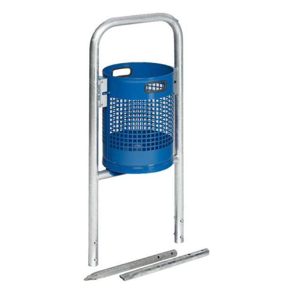 Stein HGS Abfallbehälter -Cubo Jorge- mit Rohrbogen, blau /zum Einbetonieren, 17182