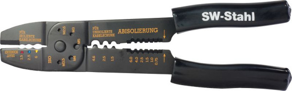 SW-Stahl Kabelschuhklemmzange, für isolierte und unisolierte Verbinder, 42504L