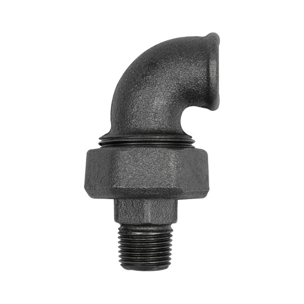 Riegler Verschraubung Bogen 98, konisch dichtend,Rp 1 1/4,R 1 1/4,Temperguss schwarz, 133653