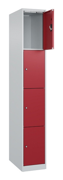 C+P Schließfachschrank Evolo PLUS, 4 Fächer, 1850x300x500mm, 7035/3003, 049000-104 S10004