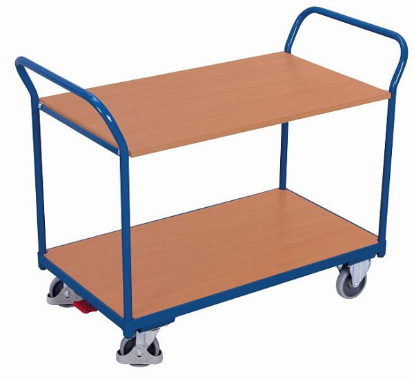 VARIOfit Tischwagen mit 2 Ladeflächen, Außenmaße: 1.195 x 600 x 935 mm (BxTxH), sw-600.502