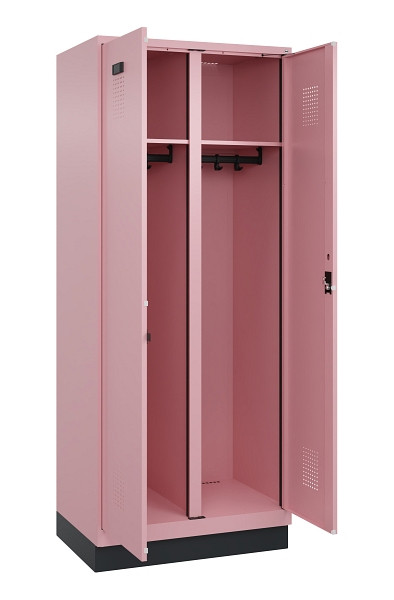 C+P Schwarz-Weiß-Spind Evolo PLUS, mit Sockel, 2 Abteile, 1950x800x500mm, 3015/3, Zylinderschloss, 049022-22 S10051