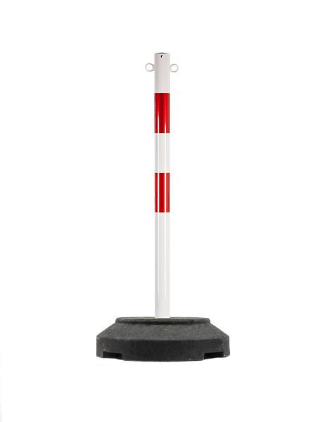 Ri-Traffic Kettenpfosten Metall rot/weiß mit 15 kg Sockel, 10-1000-01C-1