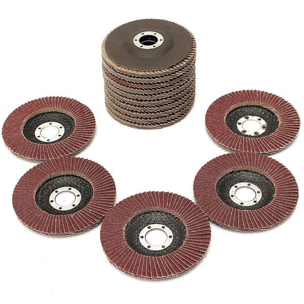 VaGo-Tools Fächerschleifscheiben 125mm flach Körnung 80 Braun Lamellenscheiben, VE: 5 Stück, AO-27-125-80-5_av