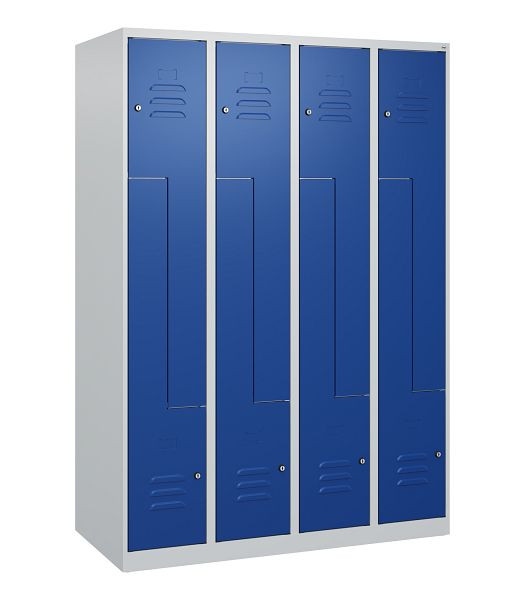C+P Z-Spind Classic PLUS, 8 Abteile, 1700x1200x500mm, 7035/5010, Zylinderschlösser, 0800037-408 S10002