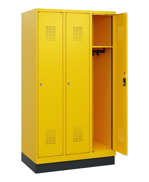 C+P Spind Evolo PLUS, Sockel, 3 Abteile, 1630x900x500mm, 1023/1023, Zylinderschloss, 0490205-30 S10049