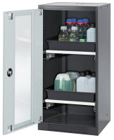 Produktbild von asecos Chemikalienschrank Systema-T CS-52LG, Korpus anthrazit, Flügeltüren grau, 2 Tablarauszüge, 208671 asecos Chemikalienschrank Systema-T CS-52LG, Korpus anthrazit, Flügeltüren grau, 2 Tablarauszüge, 208671