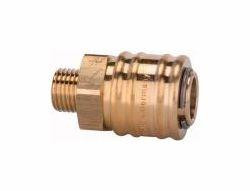 Riegler Schnellverschlusskupplung NW 7,2, beidseitig absperrend, Messing, Außengewinde, 107508