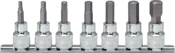 KS Tools 1/4" CHROMEplus Bit-Stecknuss-Satz Innensechskant, 7-teilig2, 5-8mm, 918.1670