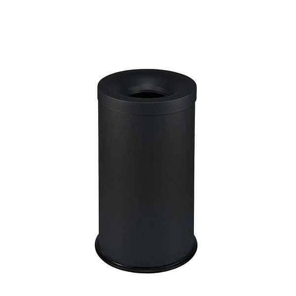 Orgavente GRISU, Sicherheits-Abfallbehälter aus pulverbeschichteter Stahl Farbe schwarz, H x Ø 585x335 mm, 50L, 770011