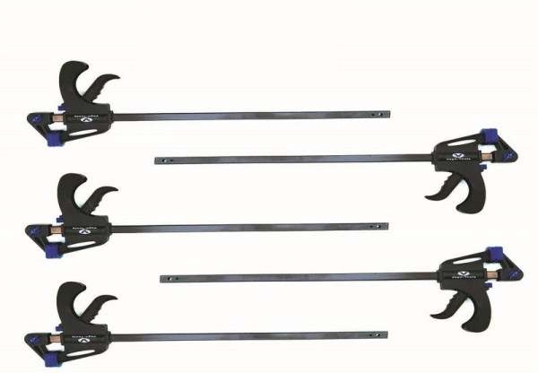 VaGo-Tools 10-teiliges Set Schnellspannzwingen 100/150/300/450/600 mm je 2 Stück, 250-100/150/300/450/600 je 2_dv