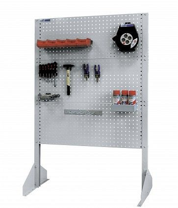 ADB freistehende Komplettlochwand, Grundmodul, Maße (H x B x T): 1710 x 1065 x 730 mm, Farbe: lichtgrau (RAL 7035), 19763