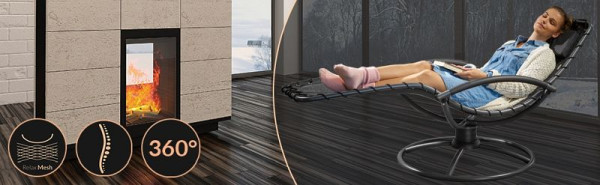 casaria Relaxliege Eve Anthrazit mit Schaukelfunktion, 106775