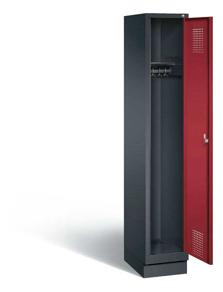 C+P Garderobenschrank Evolo, H1800xB320xT500mm, Farbe: Schwarzgrau / Rubinrot, 48020-10 S10044