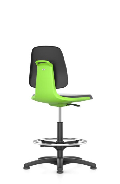 bimos Arbeitsstuhl Labsit mit Gleiter, Sitzhöhe 520-770 mm, Stoff, Sitzschale grün, 9121-5800-3280