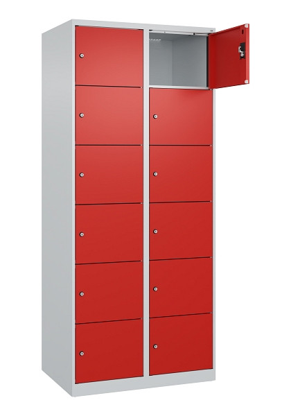 C+P Schließfachschrank Evolo PLUS, 12 Fächer, 1850x800x500mm, 7035/3020, 049000-226 S10005