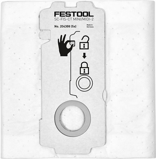 Festool SELFCLEAN Filtersack SC-FIS-CT MINI/MIDI-2/5/CT15, VE: 5 Stück, 204308