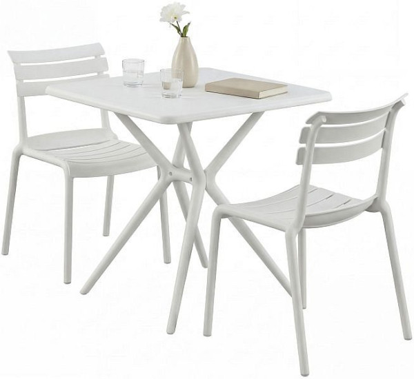 CLP Gartenmöbel-Set Vela mit 2 Stühlen, weiß, 328034