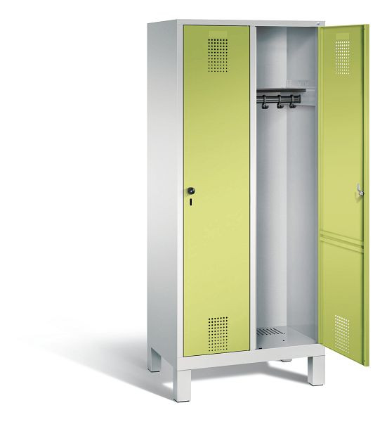 C+P Garderobenschrank Evolo, H1850xB810xT500mm, Farbe: Lichtgrau / Viridingrün, 48010-22 S10489