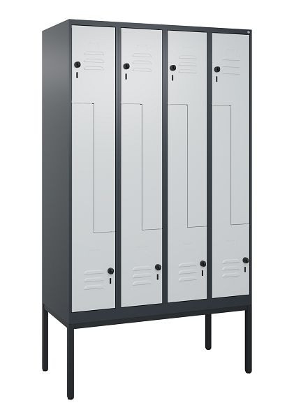 C+P Z-Spind Classic PLUS, Gestell, 8 Abteile, 2120x1200x500mm, 7016/7035, Drehriegel, 0800337-408 S10013