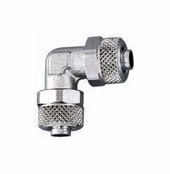 Riegler Winkelverbinder, SW: 9 mm, für Schlauch: 6/4 mm, Material: Messing vernickelt, 110580