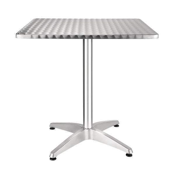 Bolero viereckiger Bistrotisch Edelstahl 1 Bein 70cm, CG834