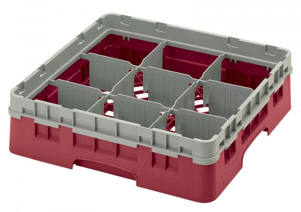 Cambro Spülkorb mit 9 Fächer Camrack® 9 cm Preiselbeere, 9S318416