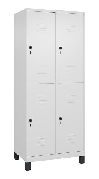 C+P Doppelstöckiger Spind Classic PLUS, Füße, 2 Abteile, 1950x800x500mm, 9016/9016, 080310-22 S10014