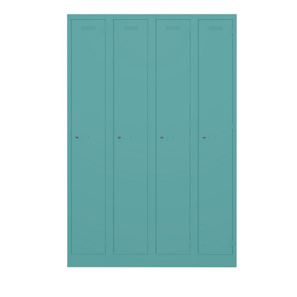Bisley Garderobenschrank Primary Locker, 4 Abteile, 659 aquamarin, PL3050Q1659