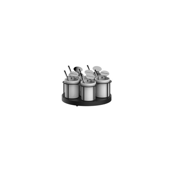 Casselin Rotierendes Saucenregal, Schwarzer, epoxidbeschichteter Stahl, CSASR